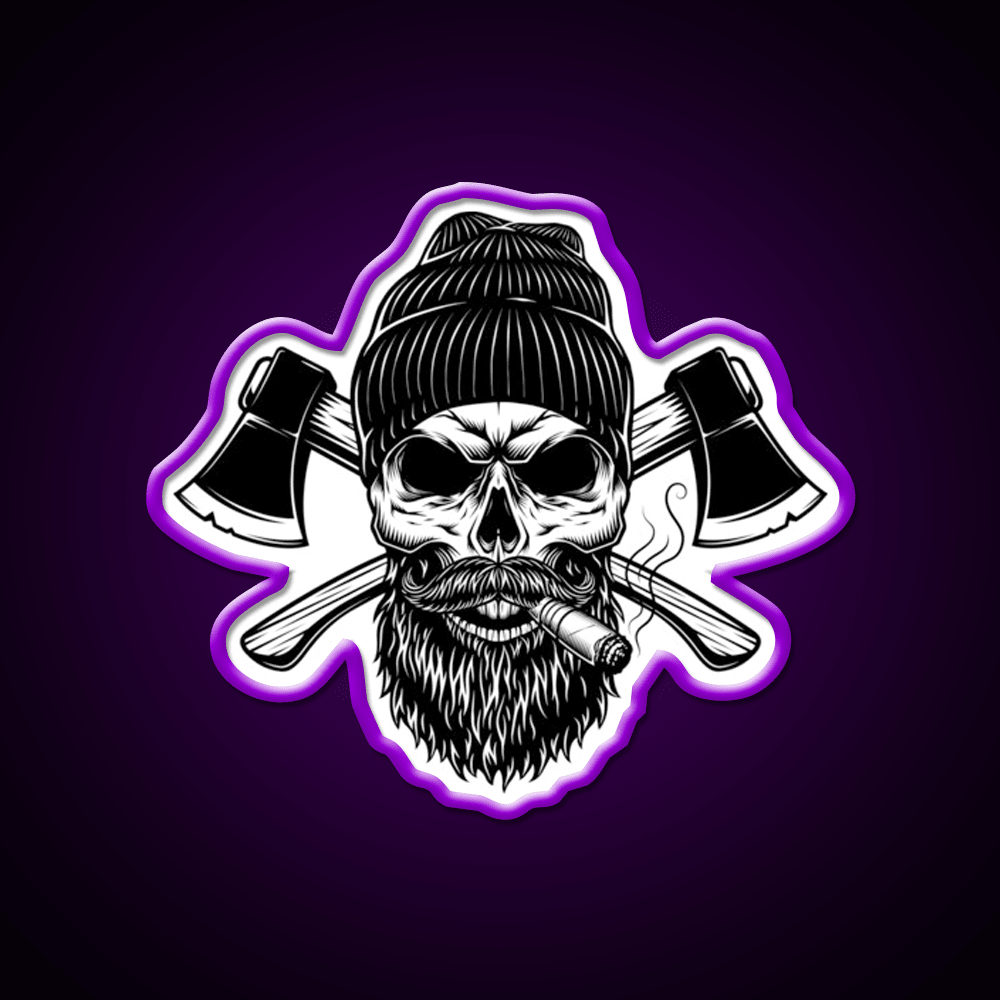 Lumberjack Skull Whiskey Drink Bar Led Neon Sign Rgb Color - Shineneon