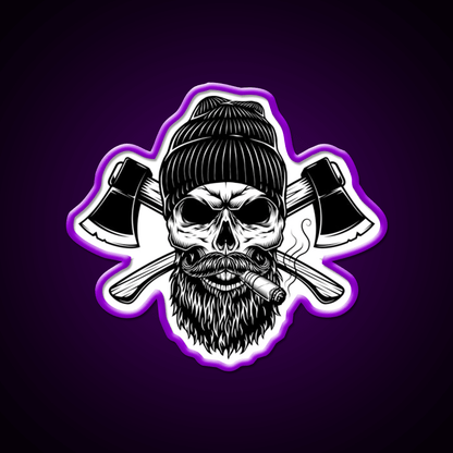Lumberjack Skull Whiskey Drink Bar Led Neon Sign Rgb Color - Shineneon