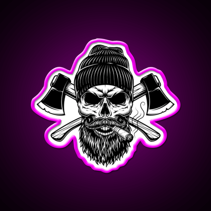 Lumberjack Skull Whiskey Drink Bar Led Neon Sign Rgb Color - Shineneon
