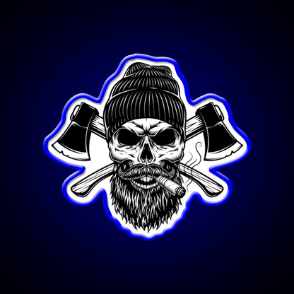 Lumberjack Skull Whiskey Drink Bar Led Neon Sign Rgb Color - Shineneon