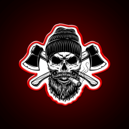 Lumberjack Skull Whiskey Drink Bar Led Neon Sign Rgb Color - Shineneon