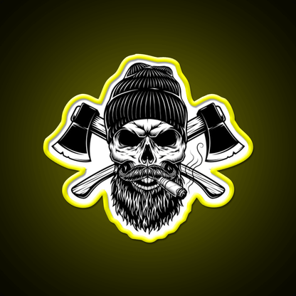 Lumberjack Skull Whiskey Drink Bar Led Neon Sign Rgb Color - Shineneon