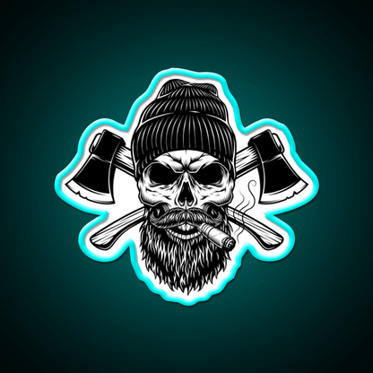 Lumberjack Skull Whiskey Drink Bar Led Neon Sign Rgb Color - Shineneon