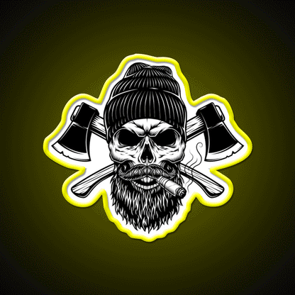 Lumberjack Skull Whiskey Drink Bar Led Neon Sign Rgb Color