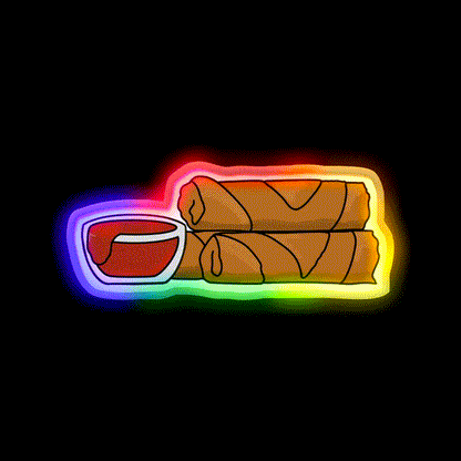 Lumpia Snack Food Led Neon Sign Rgb Color - LED neon sign close-up detail