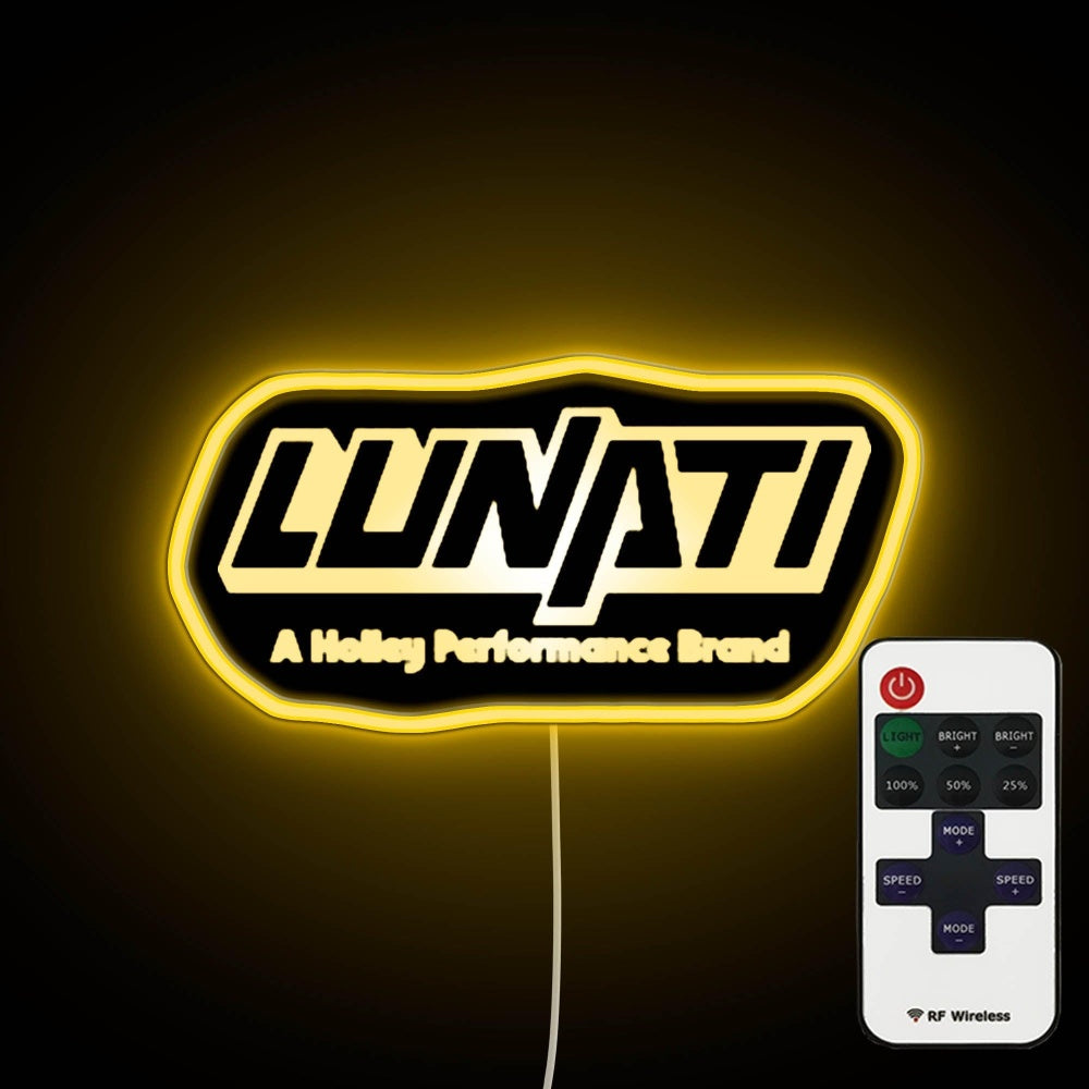 Lunati Logo Neon Sign - Custom LED neon sign front view