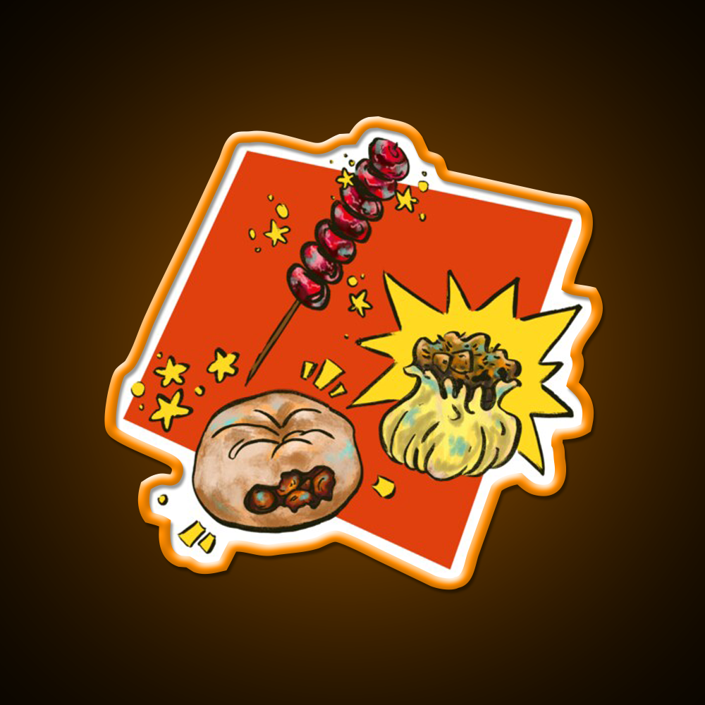 Lunch Baozi Sui Mai Hawthorn Led Neon Sign Chinese Food Rgb Color