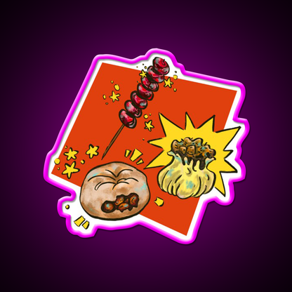 Lunch Baozi Sui Mai Hawthorn Led Neon Sign Chinese Food Rgb Color