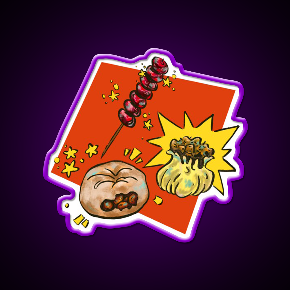 Lunch Baozi Sui Mai Hawthorn Led Neon Sign Chinese Food Rgb Color