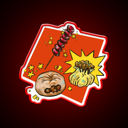 Lunch Baozi Sui Mai Hawthorn Led Neon Sign Chinese Food Rgb Color