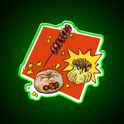 Lunch Baozi Sui Mai Hawthorn Led Neon Sign Chinese Food Rgb Color - Shineneon