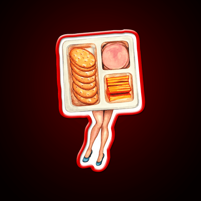 Lunch Snack Pattern Blue Snack Food Led Neon Sign Rgb Color - Shineneon