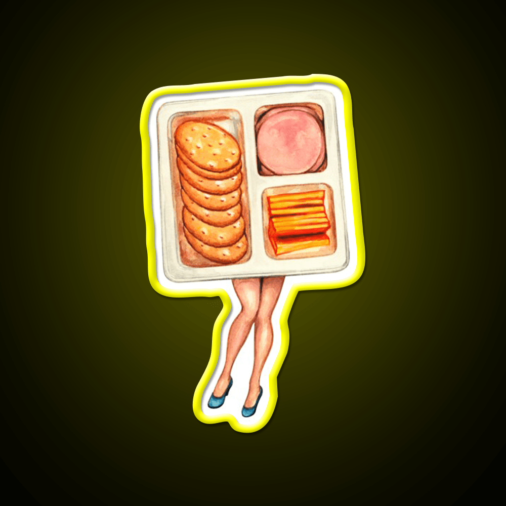 Lunch Snack Pattern Blue Snack Food Led Neon Sign Rgb Color - Shineneon