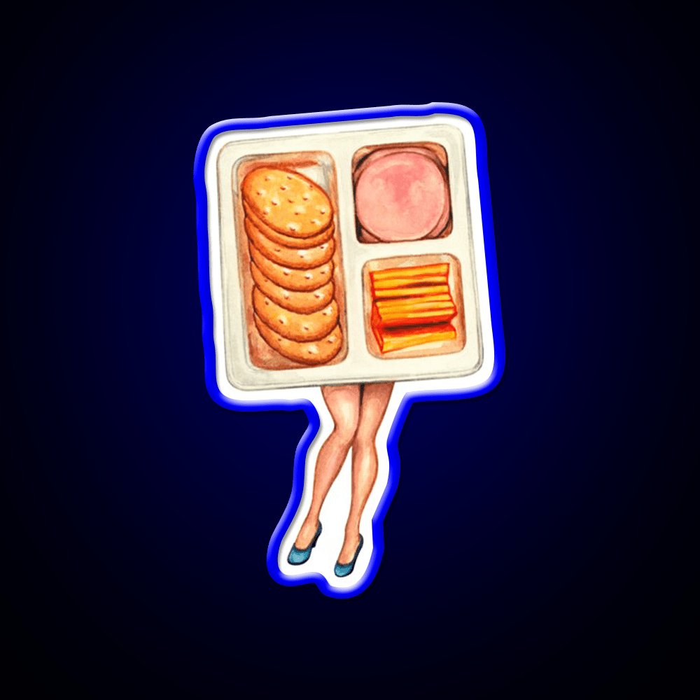 Lunch Snack Pattern Blue Snack Food Led Neon Sign Rgb Color - Shineneon