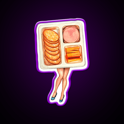 Lunch Snack Pattern Blue Snack Food Led Neon Sign Rgb Color - Shineneon
