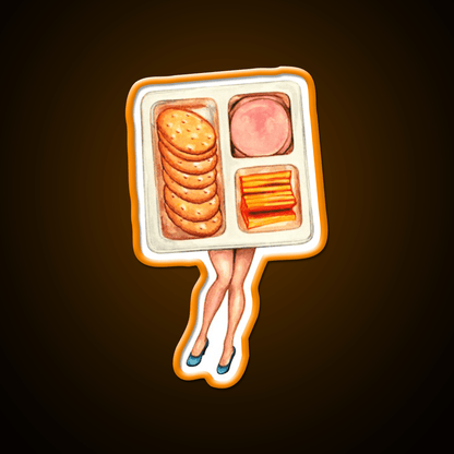 Lunch Snack Pattern Blue Snack Food Led Neon Sign Rgb Color - Shineneon