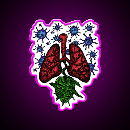 Lungs Anti Bacteria For Tuberculosis Tbc Green Leaf Led Neon Sign Rgb Color - Shineneon