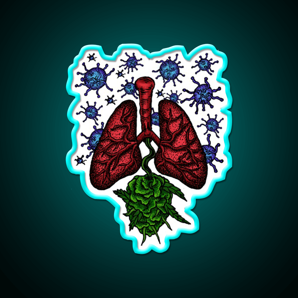 Lungs Anti Bacteria For Tuberculosis Tbc Green Leaf Led Neon Sign Rgb Color - Shineneon