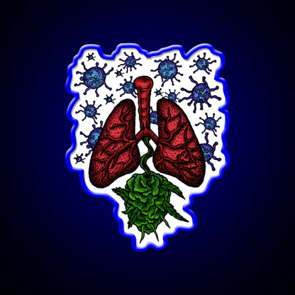 Lungs Anti Bacteria For Tuberculosis Tbc Green Leaf Led Neon Sign Rgb Color - Shineneon