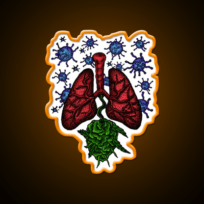 Lungs Anti Bacteria For Tuberculosis Tbc Green Leaf Led Neon Sign Rgb Color - Shineneon
