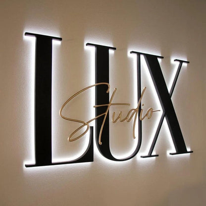 Lux Studio 3D Backlit Letters Business Metal Led Sign - Shineneon