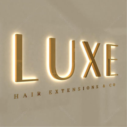 Luxe Hair Extensions 3D Backlit Channel Letters Led Light Sign