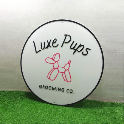 Luxe Pups Grooming Co Acrylic Business Logo Sign - Shineneon