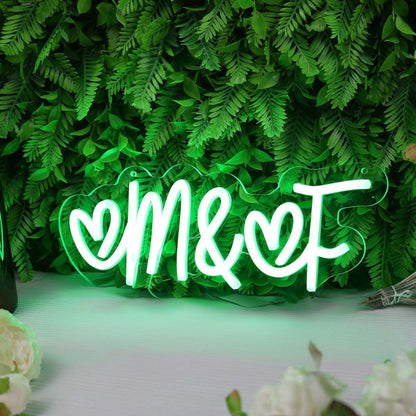 M And F Green Led Neon Sign - Shineneon