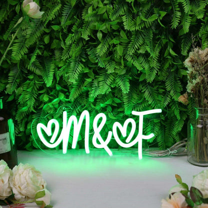 M And F Green Led Neon Sign - Shineneon