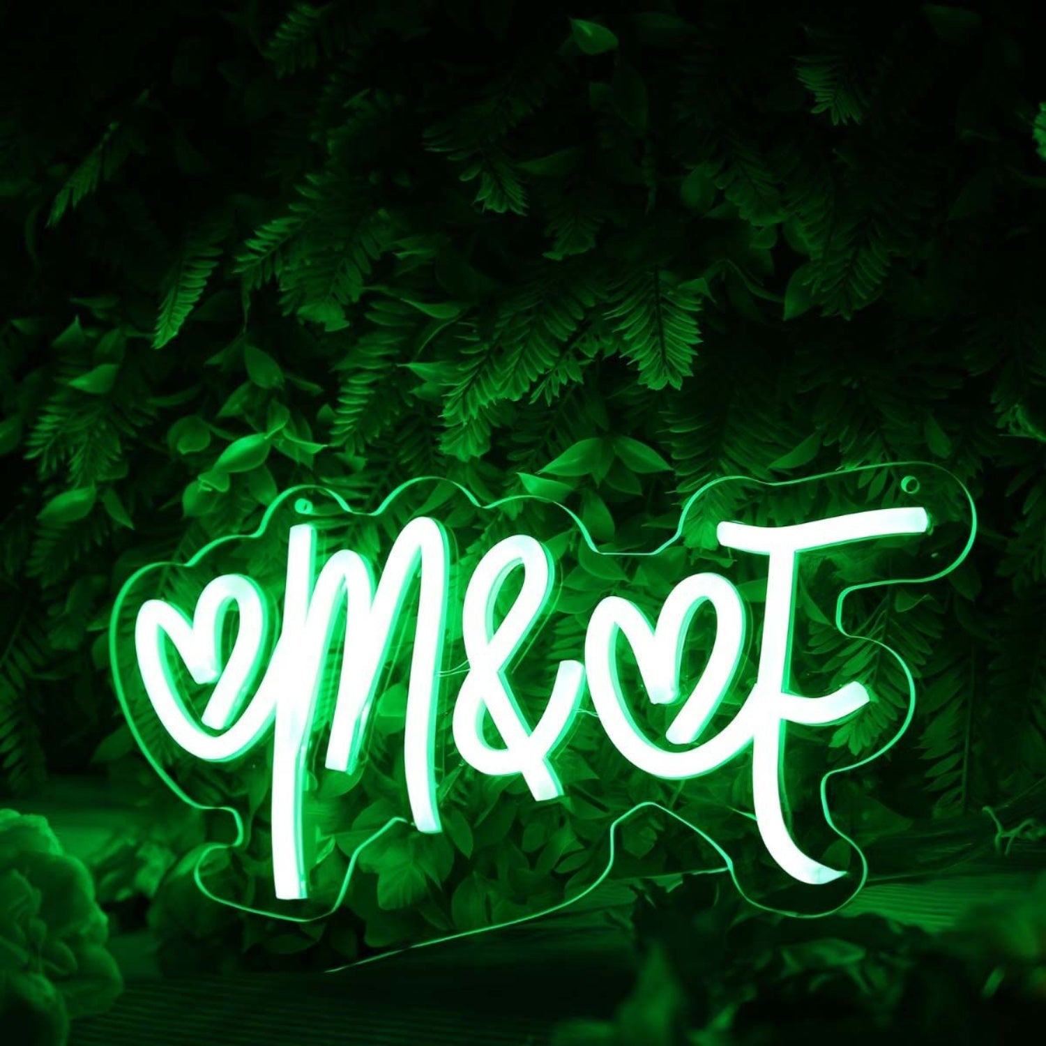 M And F Green Led Neon Sign - Shineneon
