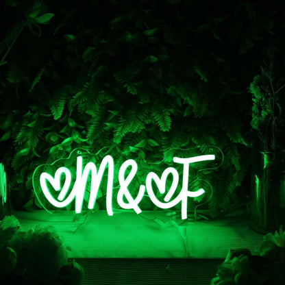 M And F Green Led Neon Sign - Shineneon