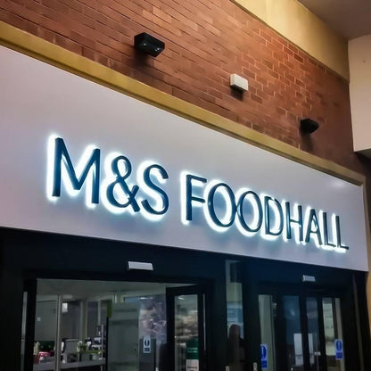 M And S Foodhall 3D Backlit Letters Business Metal Led Sign