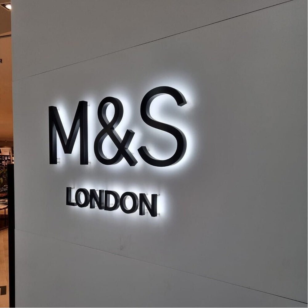 M And S London 3D Backlit Channel Letters Led Light Sign - Shineneon