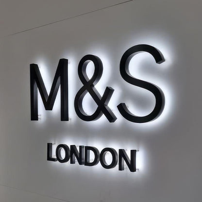 M And S London 3D Backlit Letters Business Metal Led Sign