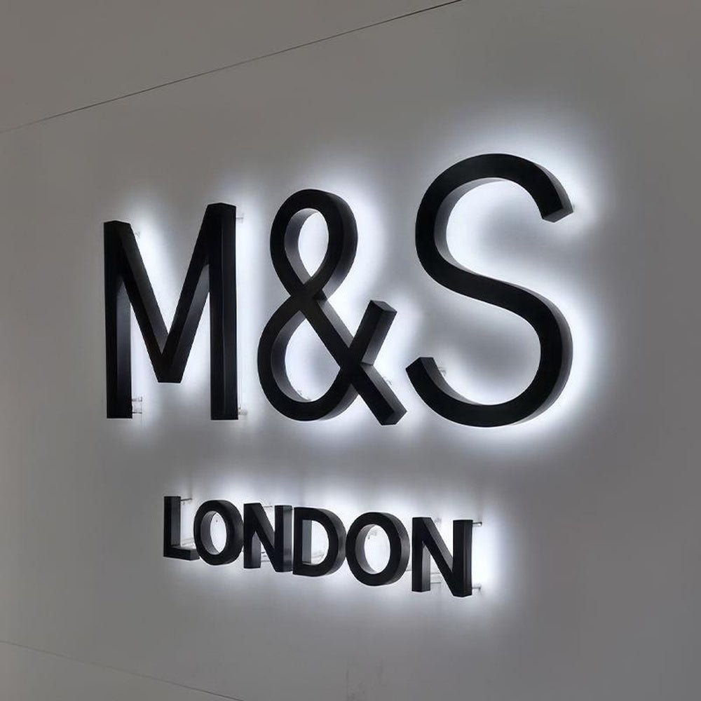 M And S London 3D Backlit Letters Business Metal Led Sign - Shineneon