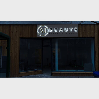 M Beaute With Logo 3D Backlit Channel Letters Led Light Sign