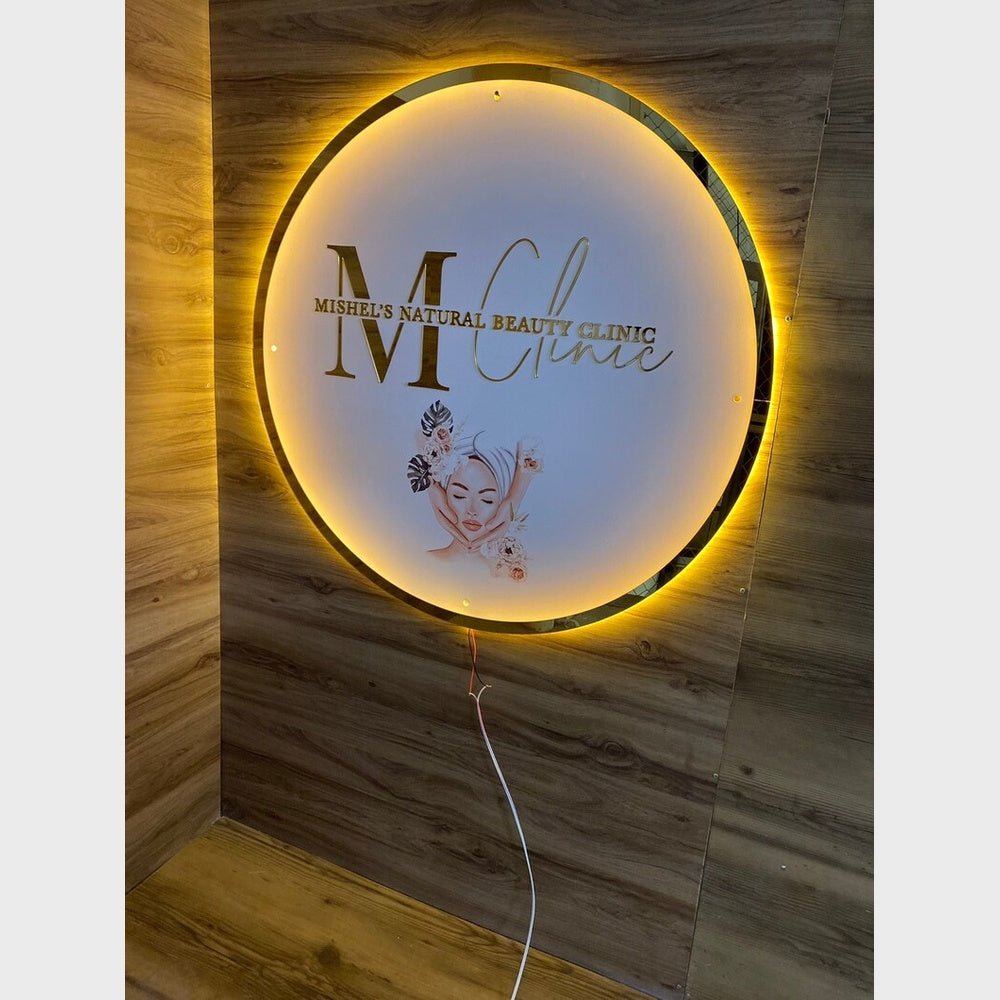 M Beauty Clinic Acrylic Business Logo Sign - Shineneon