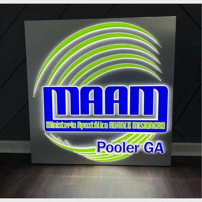 Maam Pooler Ga With Big Logo 3D Frontlit And Backlit Channel Letter Led Light Sign - Shineneon