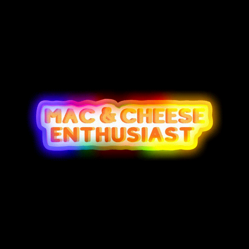 Mac And Cheese Enthusiast Snack Food Led Neon Sign Rgb Color