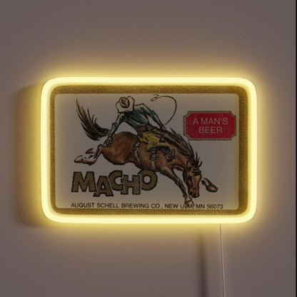 Macho Beer Retro Defunct Breweriana Rgb Led Neon Sign - Custom LED neon sign front view