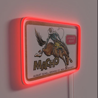 Macho Beer Retro Defunct Breweriana Rgb Led Neon Sign - LED neon sign close-up detail