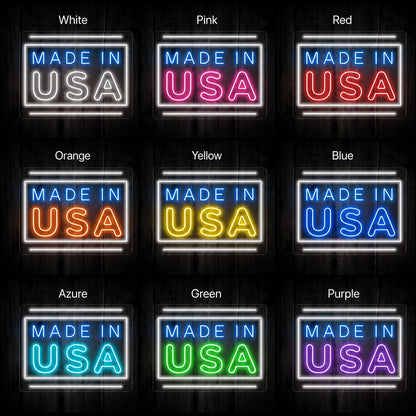 Made In USA LED Neon Sign day and night comparison