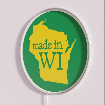 Made In Wi Green Circle Rgb Led Neon Sign