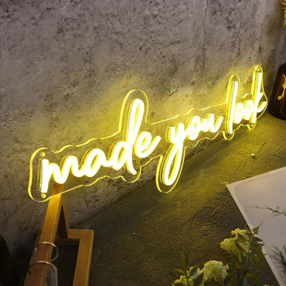 Made You Look Yellow Led Neon Sign - Shineneon