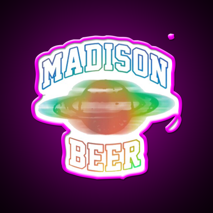 Madison Beer Light Beer Bar Decor Led Neon Sign Rgb Color - Neon sign mounted on wall in room