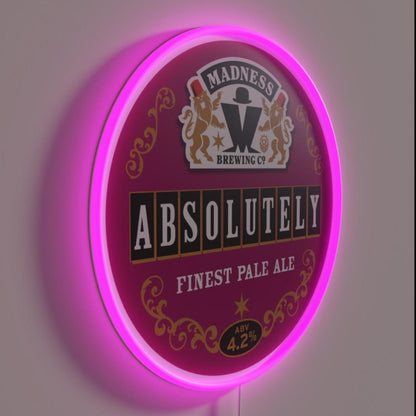 Madness Beer Merch Rgb Led Neon Sign - LED neon sign close-up detail