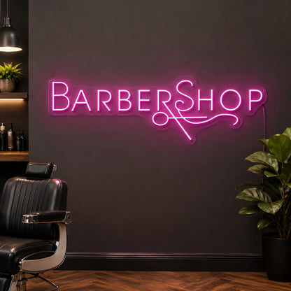 Magenta Barbershop Script Neon Sign LED Neon Sign high-converting product image