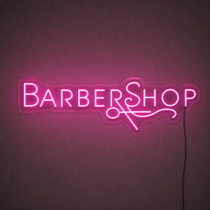 Magenta Barbershop Script Neon Sign LED Neon Sign main product image