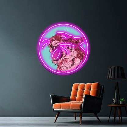 Magenta Tiger Artwork Led Neon - Shineneon