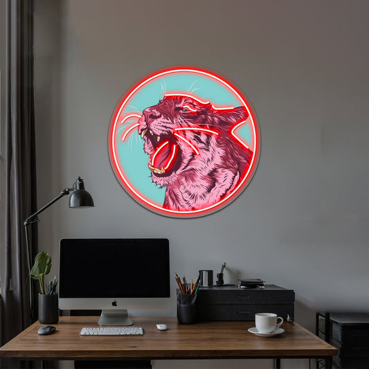 Magenta Tiger Artwork Led Neon